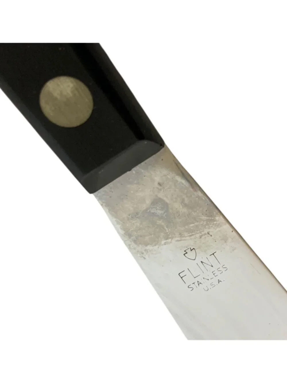 Vintage Flint Stainless USA Icing Spreader With Black Riveted Handle